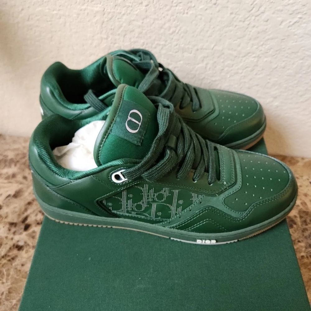 Dior mens world tour b27 size 40 green galaxy leather low top sneakers - Picture 8 of 8